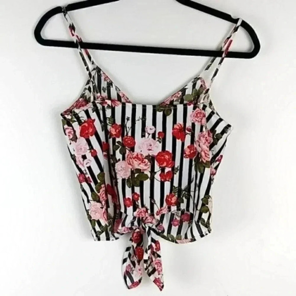 Leith Boho Cottagecore Striped Crop Top - Picture 7 of 11